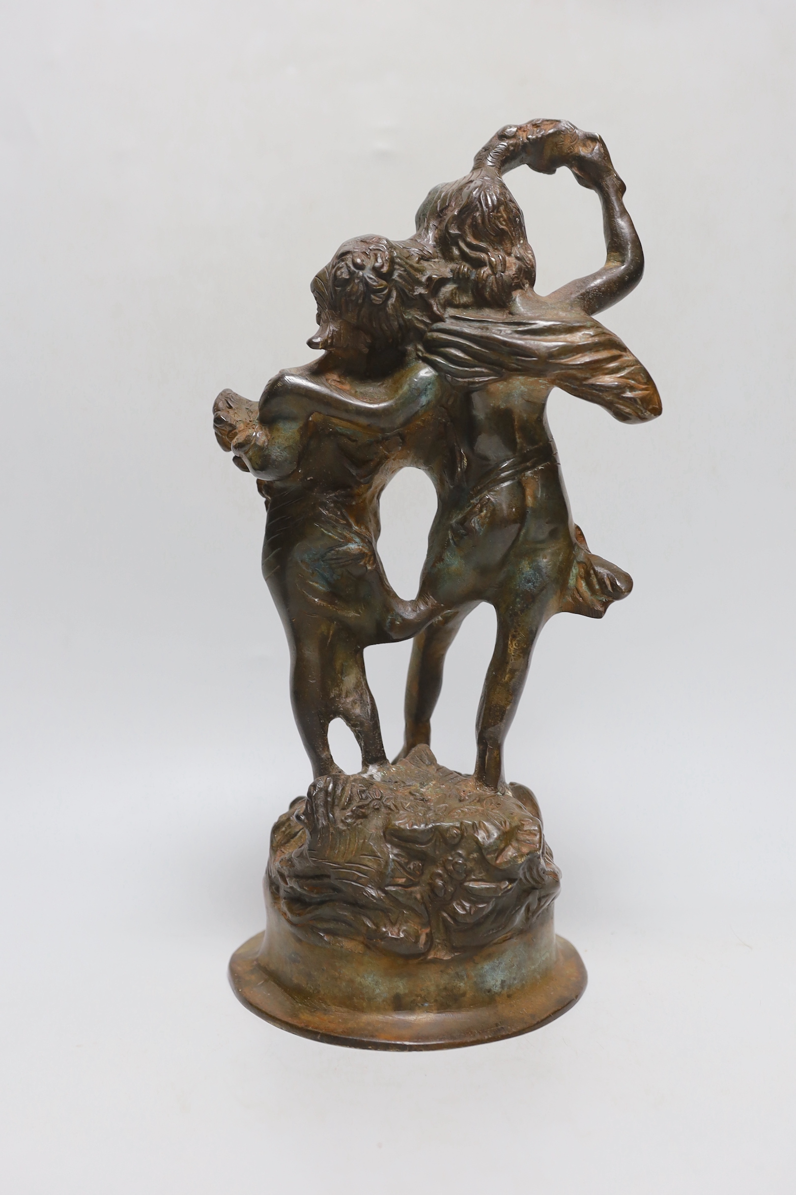 A bronze figure group, 33cm tall